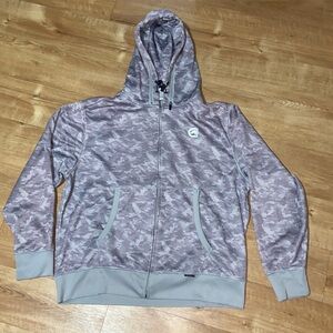 Mens Ecko Function light grey camo Hoodie Zip Sweatshirt Double Zip Hoodie XL